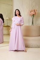 فستان لاطلاله عصريه بخامة لينن بيور ايطالي مشغول ش...