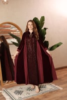 جلابية مخمل بشك راقي +حرير مغسول _قصه كلوش / اللون...