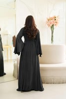 فستان لاطلاله عصريه بخامة حرير مغسول ياباني مشغول...