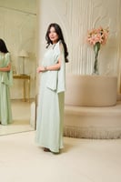 فستان لاطلاله عصريه بخامة لينن بيور ايطالي مشغول ش...