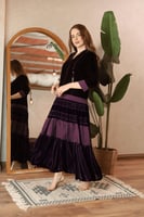 جلابيه لاطلاله أنيقه بمكس خامات فاخره مخمل مقلم و...