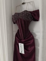 فستان عودي سهره مطرز