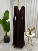 فستان العيد ناعم بحزام مخصر