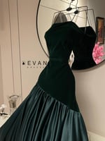 فستان زيتي شتوي طويل