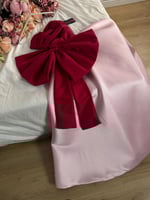 فستان وردي بفيونكه انيقه