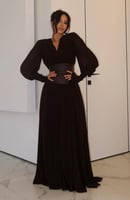 فستان العيد ناعم بحزام مخصر