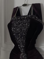 فستان مخمل مطرز فخم