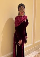 فستان مخمل بشال تفته مورد