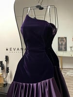 فستان مخمل موف على تفته