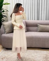 فستان العيد بلون السكري الانيق