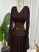 فستان العيد ناعم بحزام مخصر