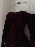 فستان عودي مخمل جوخ