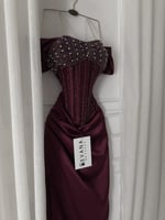 فستان عودي سهره مطرز