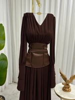 فستان العيد ناعم بحزام مخصر