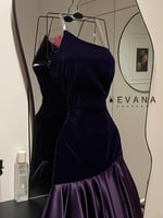 فستان مخمل موف على تفته