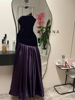 فستان مخمل موف على تفته