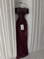 فستان عودي سهره مطرز