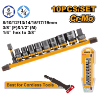 طقم بوكسات 10 قطع 3/8 بوصة DR. طقم بوكسات 8-19 ملم...
