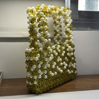 شنطة لؤلؤ وخرز أخضر حجم متوسط