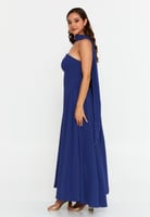 فستان سهرة ماكسي عادي بدون حمالات من الفيسكوز