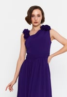 فستان سهرة طويل بدون أكمام، مصنوع من قماش الشيفون...