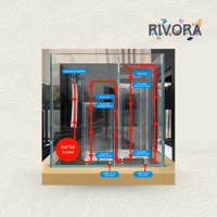 حوض كريستال 40 سم مع سمب خلفي