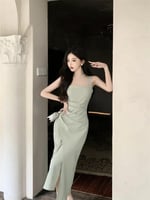 Ezgaga فساتين مزاجه النساء النمط الفرنسي شيك ساحة...