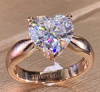 خاتم ألماس مويسانيتي على شكل قلب للنساء ، خاتم خطو...