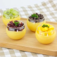 أكواب الحلوى الشفافة لحفلة عيد ميلاد ، وجبات خفيفة...