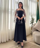 فستان سهرة رسمي بسيط على الطراز الحديث ، ياقة مربع...