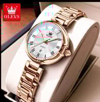 ساعة أوليفز كوارتز فاخرة للنساء ، تصميم شروق الشمس...