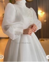 Ciynsia-A-Line حجاب فستان زفاف مسلم للعروس ، أكمام...