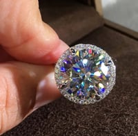 خاتم ألماس مويسانيتي مستدير للنساء ، خاتم خطوبة ،...