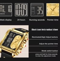 LIGE-Men ساعة يد كوارتز مربعة مقاومة للماء ، ساعة...