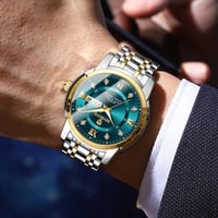 BINBOND-ساعة كوارتز رجالية مقاومة للماء من الفولاذ...