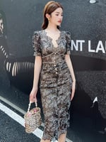 فستان نسائي كوري جديد لعام 2023 من الدانتيل بمنظور...