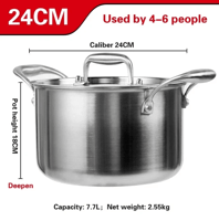 وعاء حساء سميك غير لاصق فولاذ مقاوم للصدأ بخار منز...