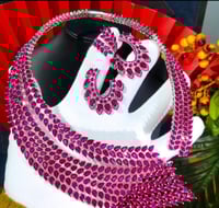 مجموعة مجوهرات هندية وأفارقية فاخرة للنساء ، حفل ز...