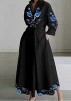 فساتين كلاسيكيه من القطن والكتان للنساء صيفيه انيق...
