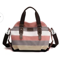 حقيبة كتف قماشية مرقعة بألوان قوس قزح للنساء ، حقي...