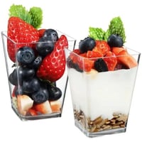 أكواب موس بلاستيكية للاستخدام مرة واحدة ، سلم شفاف...