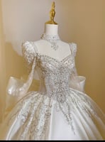 الحلو ساحة طوق الساتان فستان الزفاف ، حجم كبير ، م...