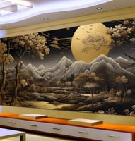 لوحة ماسية كبيرة تصنعها بنفسك ، منظر خيالي ، قمر ،...