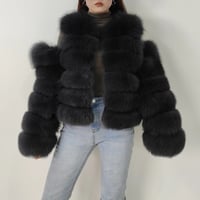 سترة شتوية للنساء ، سترة طويلة من الفرو ، فرو ثعلب...