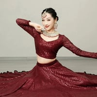 ايمان-فستان رقص هندي غريب للإناث ، نمط عرقي ، بلوز...