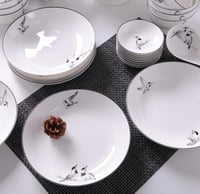 طقم أدوات مائدة سيراميك Houhai Guci ، طقم أطباق اس...