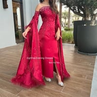 فساتين سهرة حمراء عتيقة من Eightree بدون حمالات بش...