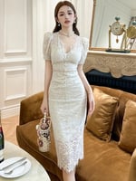 فستان نسائي كوري جديد لعام 2023 من الدانتيل بمنظور...