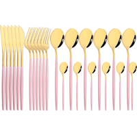 16 قطعة/المجموعة الذهب أواني الطعام مجموعة مرآة ال...