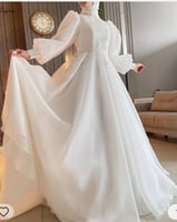 Ciynsia-A-Line حجاب فستان زفاف مسلم للعروس ، أكمام...